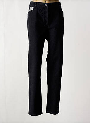 Pantalon droit fermeture zippée sous rabat boutonné noir ZERRES femme
