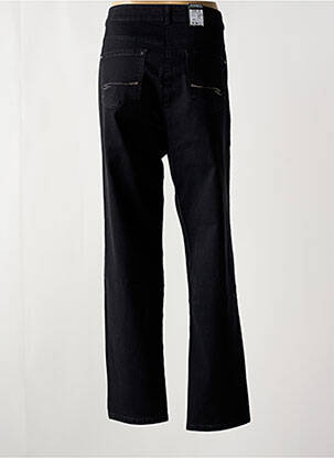 Pantalon droit fermeture zippée sous rabat boutonné noir ZERRES femme