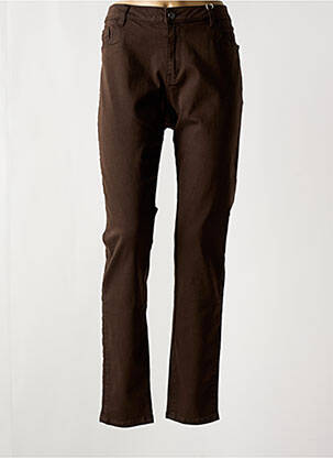 Pantalon slim poches marron C'EST BEAU LA VIE femme