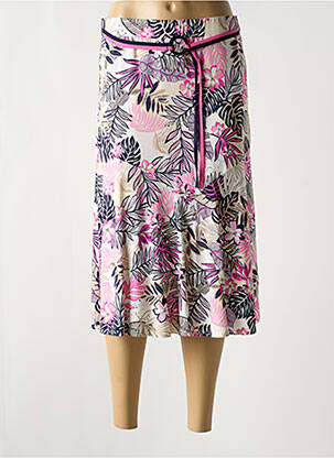 Jupe mi-longue taille élastique violet FRANK WALDER femme