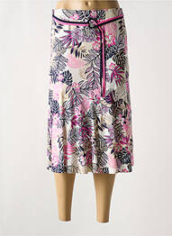 Jupe mi-longue taille élastique violet FRANK WALDER femme