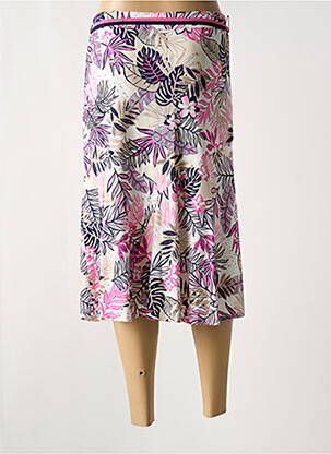 Jupe mi-longue taille élastique violet FRANK WALDER femme