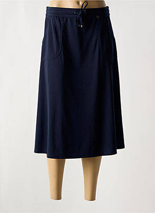 Jupe mi-longue coupe évasée bleu BARBARA LEBEK femme