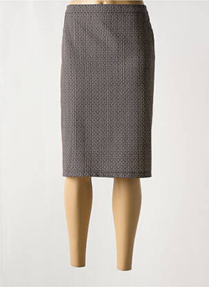 Jupe mi-longue coupe droite noir FRANK WALDER femme