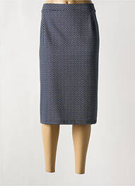 Jupe mi-longue coupe droite bleu FRANCE RIVOIRE femme