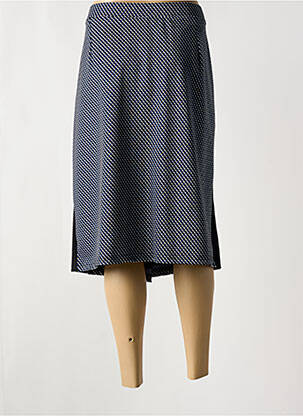 Jupe mi-longue coupe droite bleu FRANCE RIVOIRE femme
