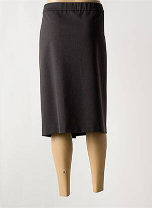 Jupe mi-longue coupe droite gris FRANK WALDER femme