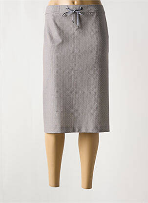 Jupe mi-longue coupe droite gris FRANK WALDER femme
