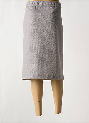 Jupe mi-longue coupe droite gris FRANK WALDER femme
