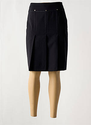 Jupe mi-longue coupe droite noir CHRISTINE LAURE femme