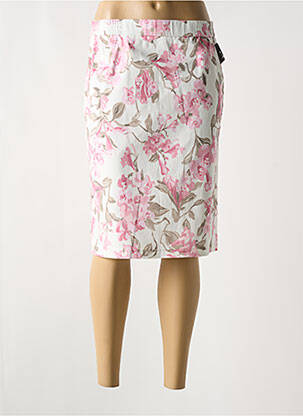 Jupe mi-longue coupe droite rose FRANK WALDER femme
