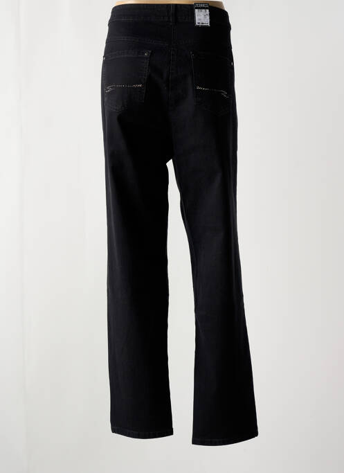 Pantalon droit fermeture zippée sous rabat boutonné noir ZERRES femme