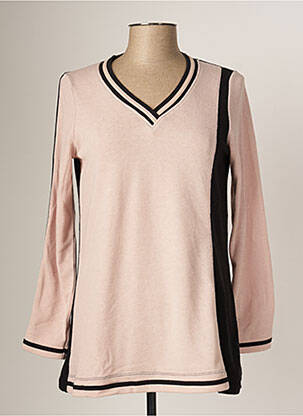 Pull coupe droite manches longues rose MALOKA femme