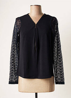 Blouse manches longues manches longues bleu MALOKA femme