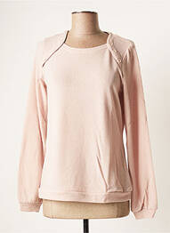 Pull finition bords-côtes manches longues rose MALOKA femme
