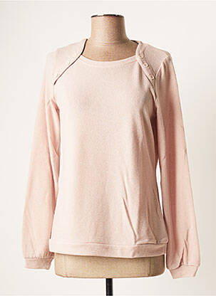 Pull finition bords-côtes manches longues rose MALOKA femme