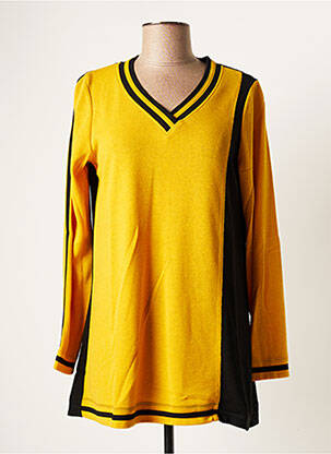 Pull coupe cintrée manches longues jaune MALOKA femme