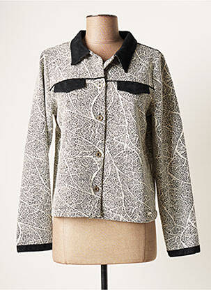Veste casual col chemisier gris MALOKA femme