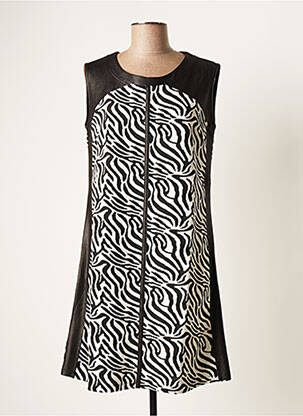 Robe mi-longue sans manche sans manche noir MALOKA femme