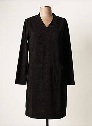 Robe courte manches longues manches longues noir MALOKA femme