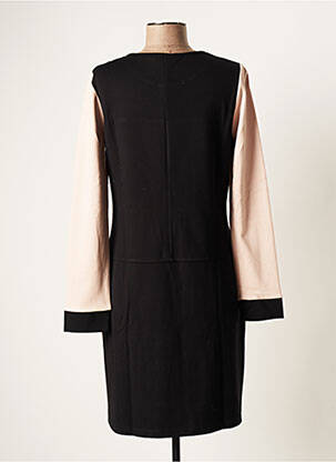 Robe mi-longue manches longues manches longues noir MALOKA femme