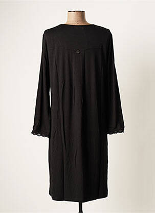 Robe mi-longue manches longues manches longues noir MALOKA femme