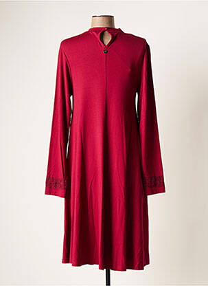 Robe mi-longue manches longues manches longues rouge MALOKA femme