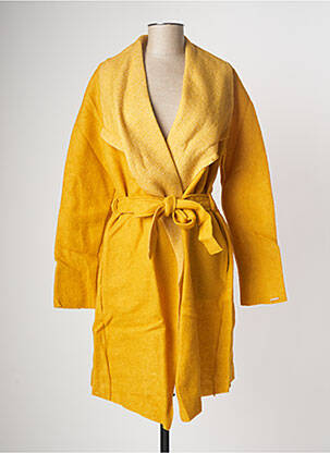 Manteau long coupe droite sans capuche jaune MALOKA femme