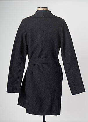 Manteau long coupe droite sans capuche noir MALOKA femme