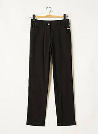 Pantalon chino fermeture zippée sous rabat boutonné taille normale noir PAUL BRIAL femme