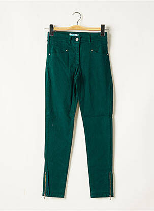Pantalon slim broderie rivets taille normale vert PAUL BRIAL femme