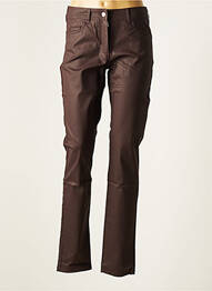 Pantalon droit stretch taille normale marron PAUL BRIAL femme