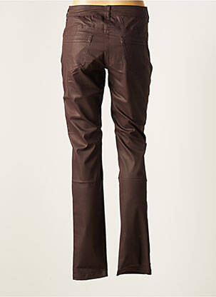 Pantalon droit stretch taille normale marron PAUL BRIAL femme