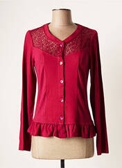 Gilet manches longues rouge MALOKA pour femme seconde vue