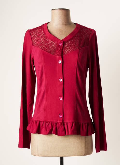 Gilet manches longues rouge MALOKA pour femme