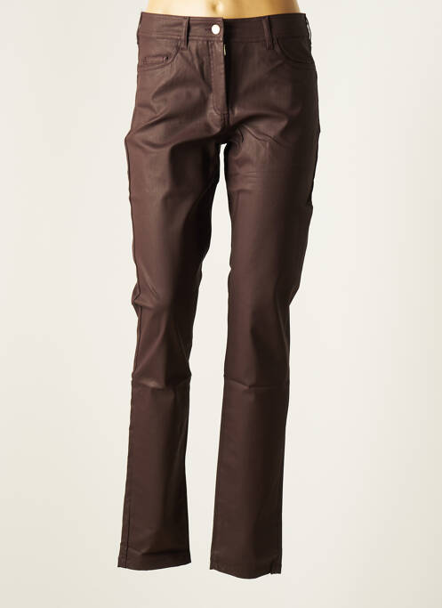 Pantalon droit marron PAUL BRIAL pour femme