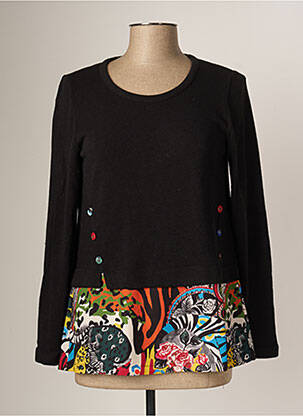 Pull stretch manches longues noir MALOKA femme
