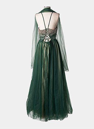 Robe longue coupe évasée fines bretelles vert MARFIL femme