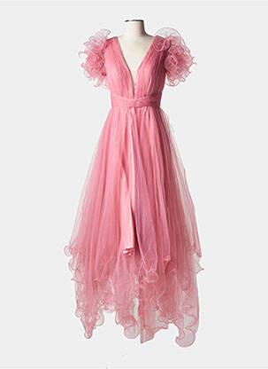 Robe longue manches courtes manches courtes rose MARFIL femme