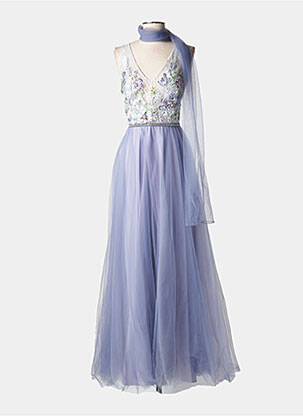 Robe longue coupe évasée sans manche violet MARFIL femme