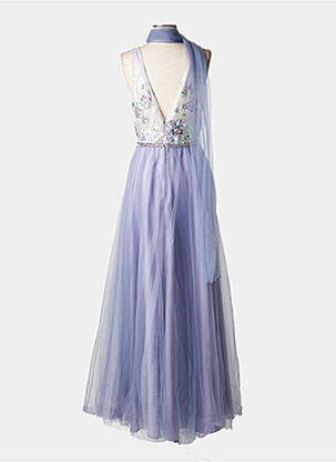 Robe longue coupe évasée sans manche violet MARFIL femme