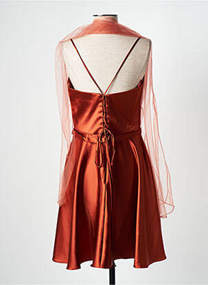 Robe mi-longue fines bretelles orange FRANCE MODE femme