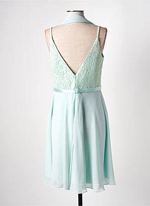 Robe mi-longue fermeture zippée au dos fines bretelles vert FASHION NEW YORK femme