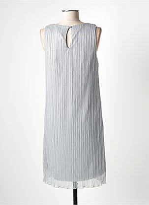 Robe mi-longue coupe fluide sans manche argent FRANK LYMAN femme