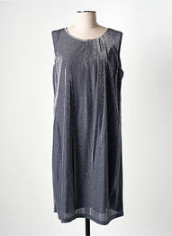 Robe mi-longue coupe fluide sans manche bleu FRANK LYMAN femme