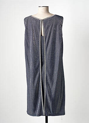 Robe mi-longue coupe fluide sans manche bleu FRANK LYMAN femme