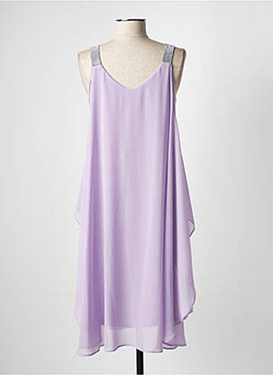 Robe mi-longue coupe fluide fines bretelles violet FRANK LYMAN femme