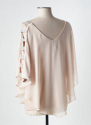 Blouse légère et transparente manches 3/4 beige FRANK LYMAN femme