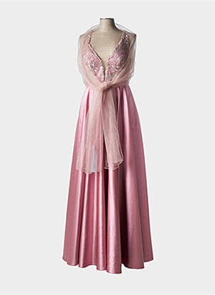 Robe longue coupe évasée sans manche rose MARFIL femme