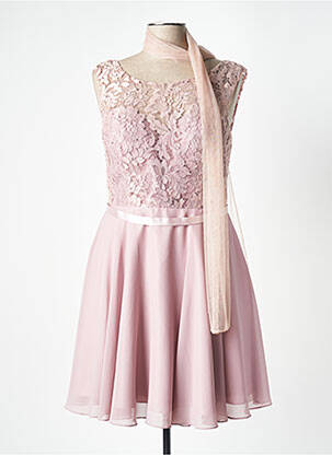 Robe mi-longue coupe évasée sans manche rose FRANCE MODE femme